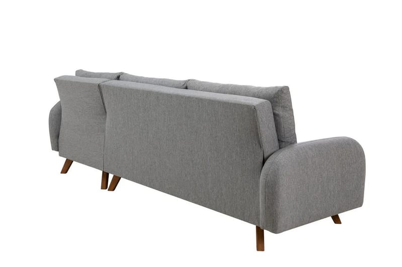 Malkiat 4-personers Højre Hjørnesovesofa med Chaiselong 125x260 cm i Stof - Grå - Møbler - Sofaer - Sovesofaer