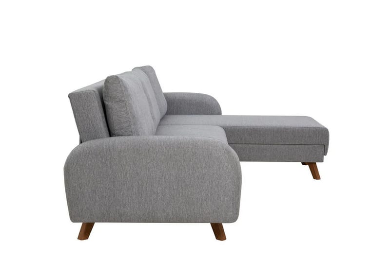 Malkiat 4-personers Højre Hjørnesovesofa med Chaiselong 125x260 cm i Stof - Grå - Møbler - Sofaer - Sovesofaer