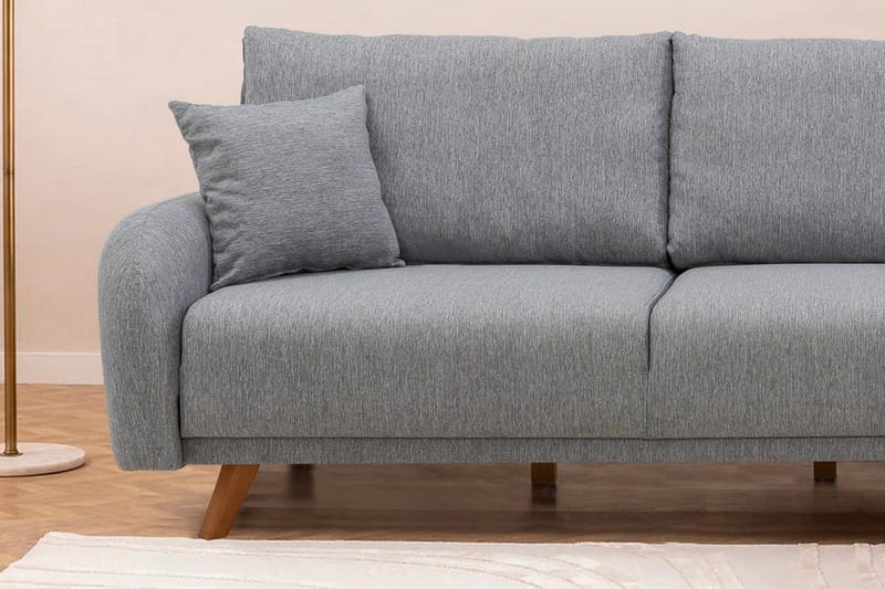 Malkiat 4-personers Højre L-formet Hjørnesovesofa 125x260 cm med Opbevaring i Stof - Grå - Møbler - Sofaer - Sovesofaer