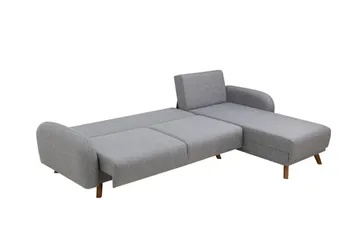Malkiat 4-personers Højre Hjørnesovesofa med Chaiselong 125x260 cm i Stof - Grå - Møbler - Sofaer - Sovesofaer