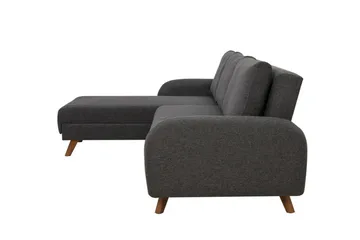 Malkiat 4-personers Højre Hjørnesovesofa Udtrækkelig 125x260 cm med Opbevaring i Stof - Grå - Møbler - Sofaer - Sovesofaer