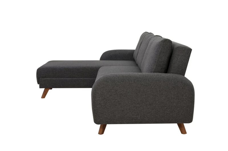 Malkiat 4-personers Højre Hjørnesovesofa Udtrækkelig 125x260 cm med Opbevaring i Stof - Grå - Møbler - Sofaer - Sovesofaer