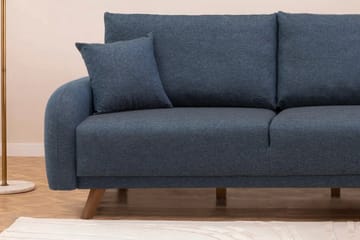 Malkiat 4-personers Højre L-formet Hjørnesovesofa 125x260 cm med Opbevaring i Stof - Blå - Møbler - Sofaer - Sovesofaer
