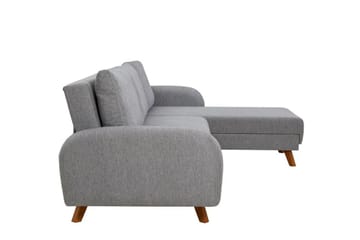 Malkiat 4-personers Højre L-formet Hjørnesovesofa 125x260 cm med Opbevaring i Stof - Grå - Møbler - Sofaer - Sovesofaer