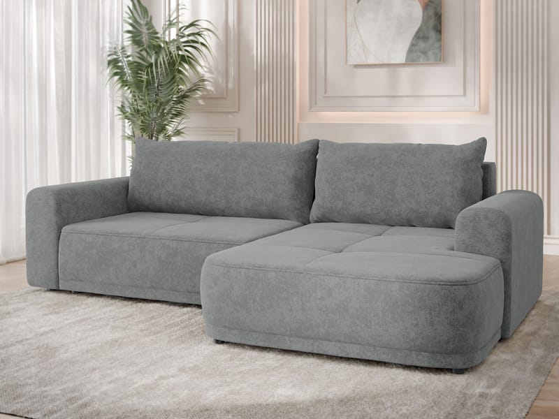 Malor 3-personers sovesofa med højrevendt chaiselong - grå - Møbler - Sofaer - Sovesofaer