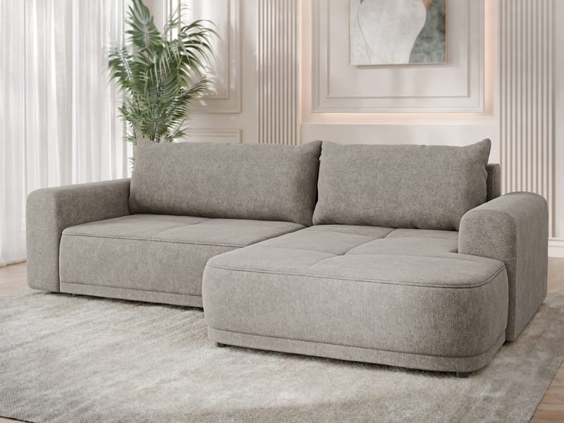 Malor 3-personers sovesofa med højrevendt chaiselong - beige - Møbler - Sofaer - Sovesofaer