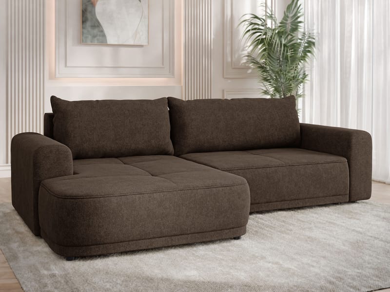 Malor 3-personers sovesofa med venstrevendt chaiselong - mørkebrun - Møbler - Sofaer - Sovesofaer