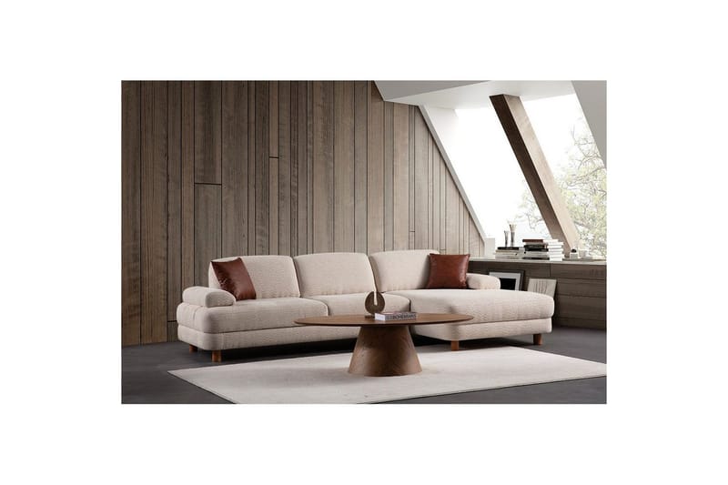 Mami Sovesofa med Divan 4-sits - Creme - Møbler - Sofaer - Sovesofaer