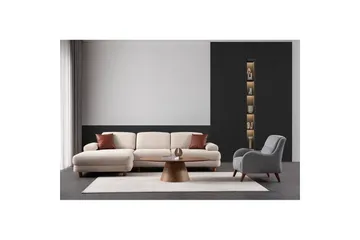 Mami Sovesofa med Divan 4-sits - Creme - Møbler - Sofaer - Sovesofaer