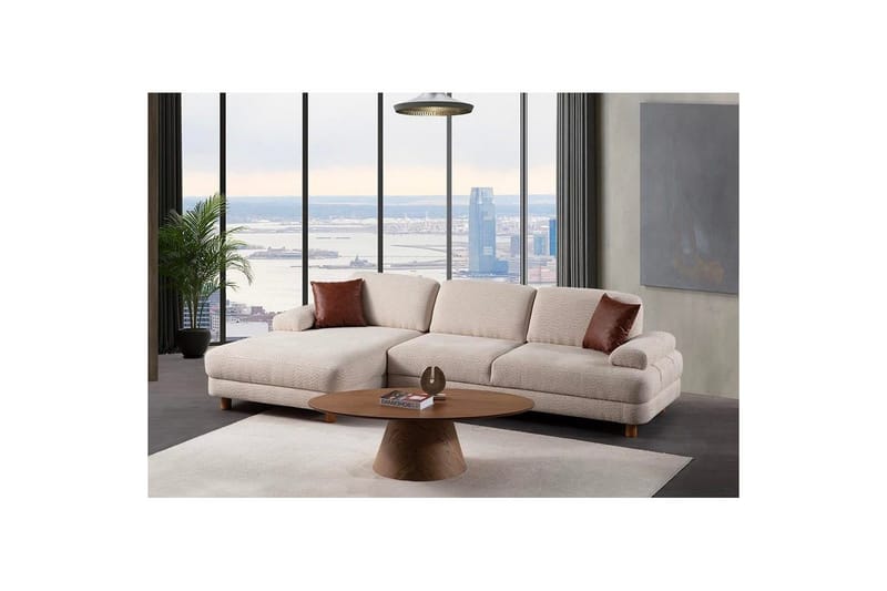 Mami Sovesofa med Divan 4-sits - Creme - Møbler - Sofaer - Sovesofaer
