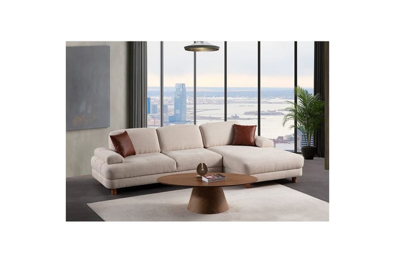 Mami Sovesofa med Divan 4-sits - Creme - Møbler - Sofaer - Sovesofaer