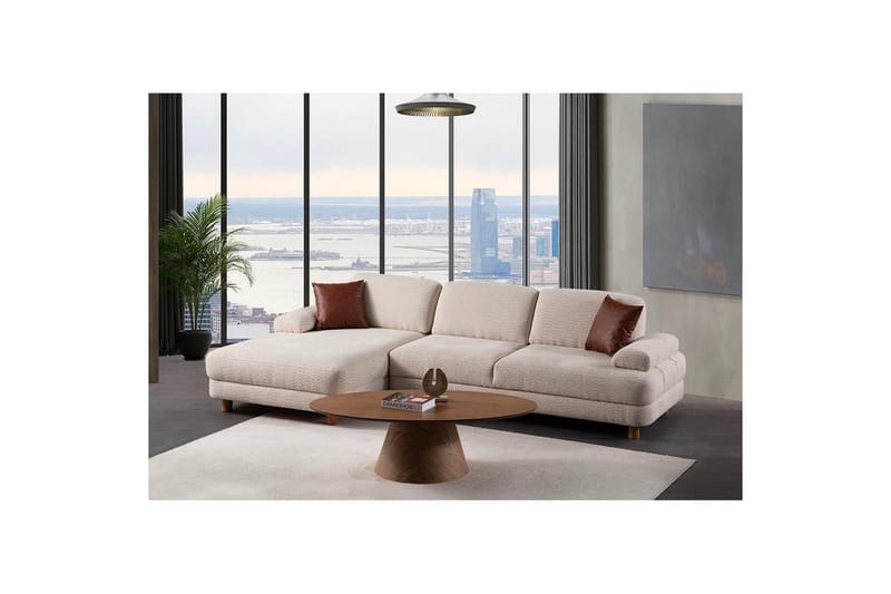 Mami Sovesofa med Divan 4-sits - Creme - Møbler - Sofaer - Sovesofaer