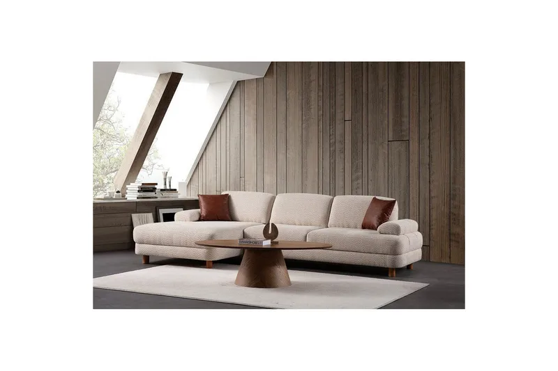 Mami Sovesofa med Divan 4-sits - Creme - Møbler - Sofaer - Sovesofaer