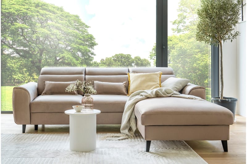 Manni 3-personers Sovesofa med Divan og Opbevaring, Lysegrå