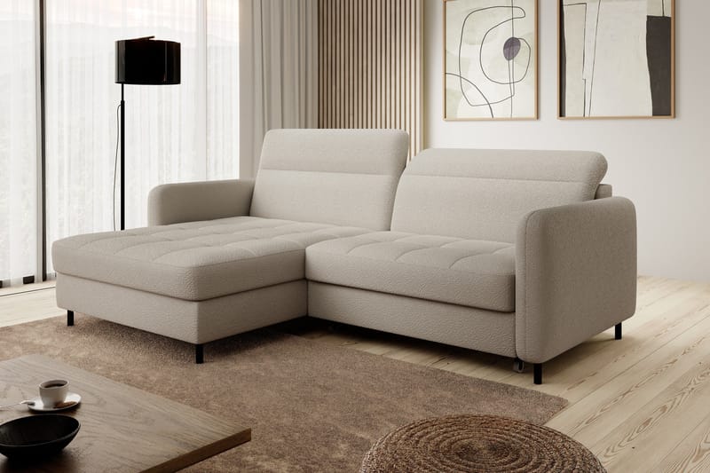 Manoti 3-personers Sovesofa med Divan og Opbevaring, Beige