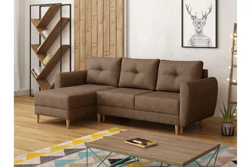 Manstad Hjørnesovesofa - Brun - Møbler - Sofaer - Sovesofaer