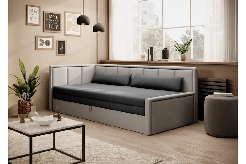 Mansuri 3-personers Sovesofa med Opbevaring, Lysegrå