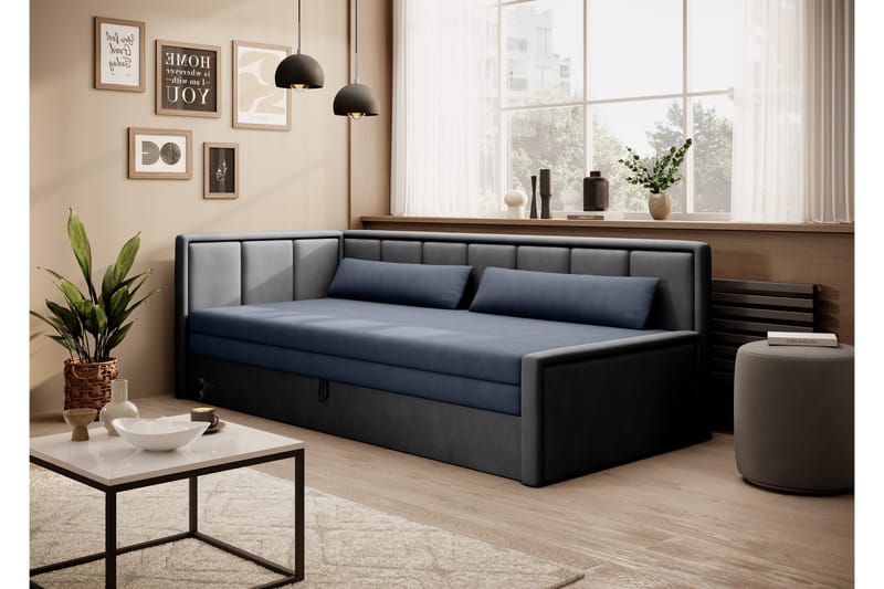 Mansuri 3-personers Sovesofa med Opbevaring - Grå - Møbler - Sofaer - Sovesofaer