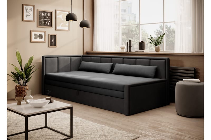 Mansuri 3-personers Sovesofa med Opbevaring - Mørkegrå - Møbler - Sofaer - Sovesofaer
