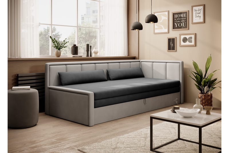 Mansuri 3-personers Sovesofa med Opbevaring, Lysegrå
