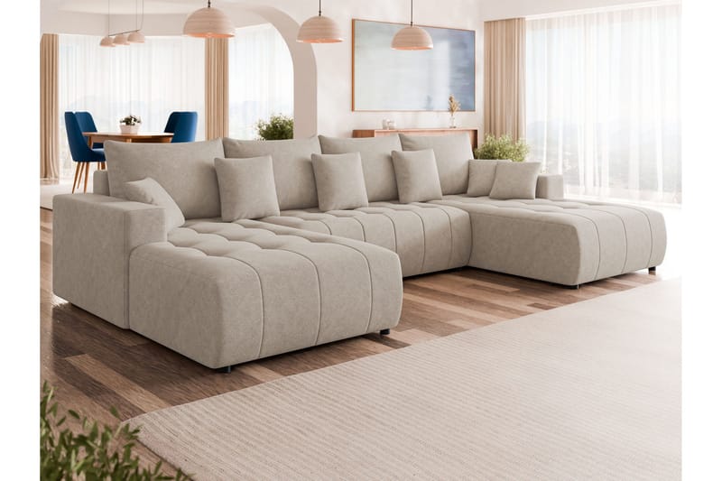 Mardon Sovesofa Dubbeldivan 4-sits - Beige - Møbler - Sofaer - Sovesofaer