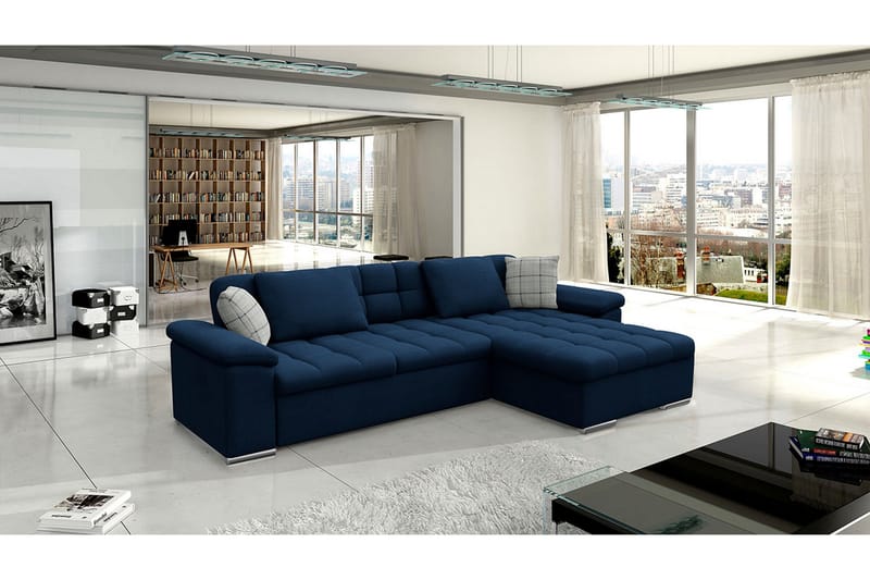 Margretetorp 3-personers Hjørnesovesofa - Blå - Møbler - Sofaer - Sovesofaer