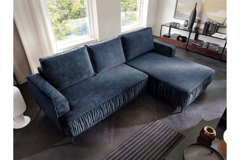 Marisana Sovesofa Med 3-Personers Divan - Blå - Møbler - Sofaer - Sovesofaer