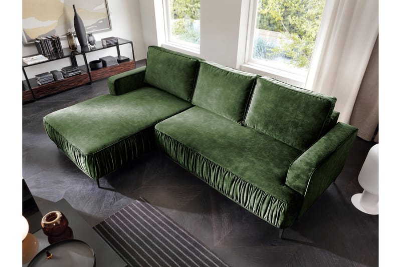 Marisana Sovesofa Med 3-Personers Divan - Grøn - Møbler - Sofaer - Sovesofaer