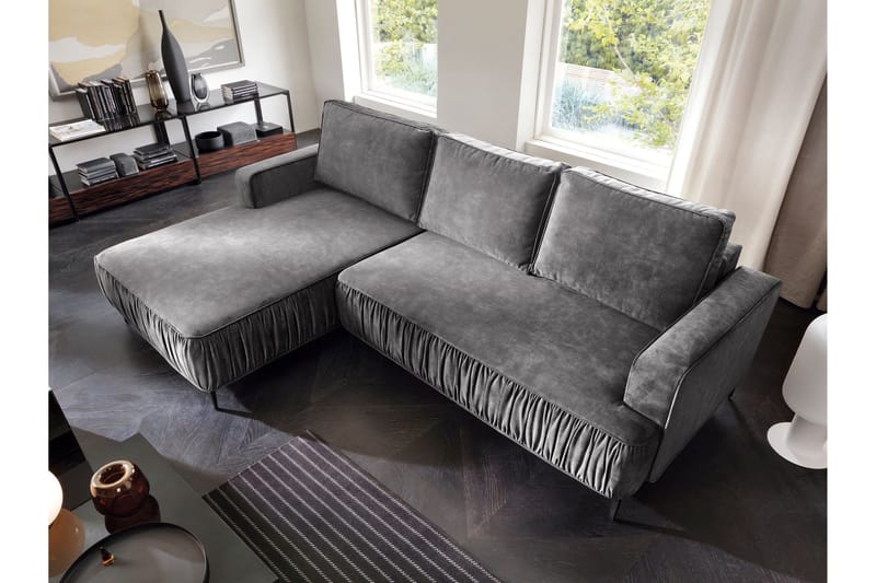 Marisana Sovesofa Med 3-Personers Divan - Grå - Møbler - Sofaer - Sovesofaer