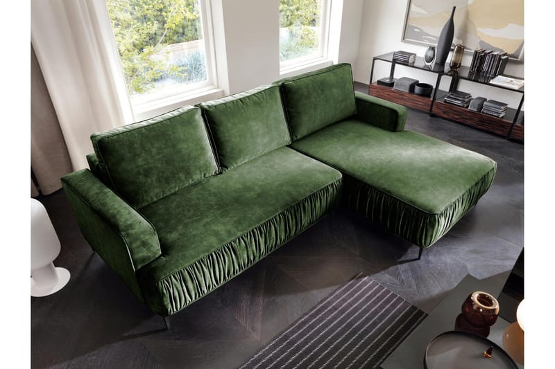 Marisana Sovesofa Med 3-Personers Divan - Grøn - Møbler - Sofaer - Sovesofaer