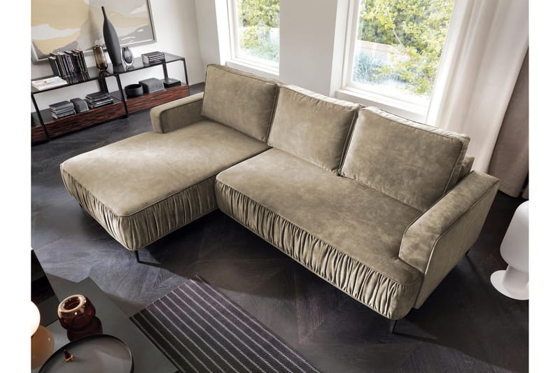 Marisana Sovesofa Med 3-Personers Divan - Brun - Møbler - Sofaer - Sovesofaer