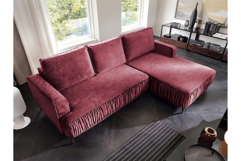 Marisana Sovesofa Med 3-Personers Divan - Lyserød - Møbler - Sofaer - Sovesofaer