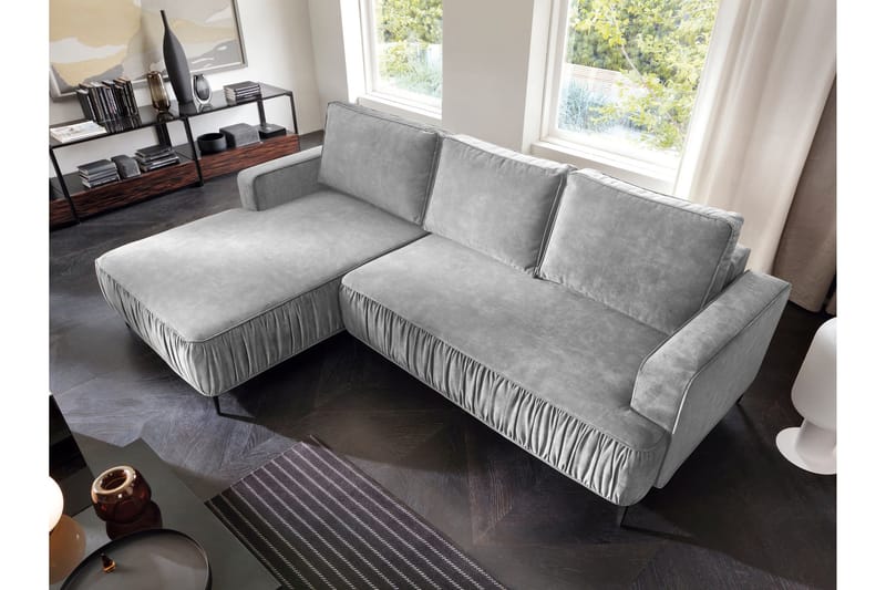 Marisana Sovesofa Med 3-Personers Divan - Grå - Møbler - Sofaer - Sovesofaer