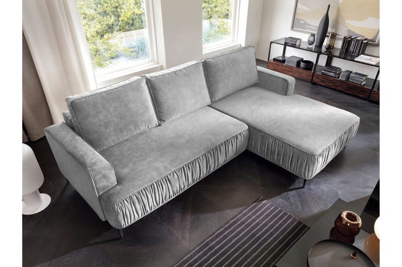 Marisana Sovesofa Med 3-Personers Divan - Grå - Møbler - Sofaer - Sovesofaer