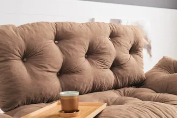 Maryborough 2-personers Rektangulær Foldbar Sovesofa 70x187 cm i Stof - Brun - Møbler - Sofaer - Sovesofaer