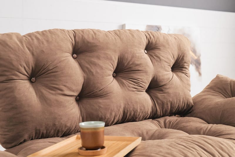 Maryborough 2-personers Rektangulær Foldbar Sovesofa 70x187 cm i Stof - Brun - Møbler - Sofaer - Sovesofaer