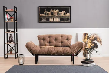 Maryborough 2-personers Rektangulær Foldbar Sovesofa 70x187 cm i Stof - Brun - Møbler - Sofaer - Sovesofaer