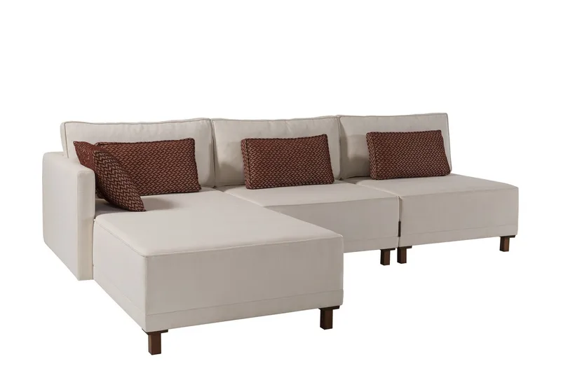 Matris 4-personers Sovesofa med Chaiselong - Beige - Møbler - Sofaer - Sovesofaer