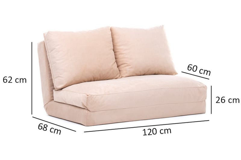 Maydena Sovesofa 2-Pers. 120x185 - Cream - Sovesofaer - 2 personers sovesofa