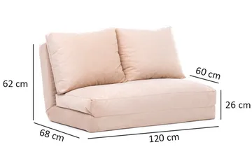 Maydena Sovesofa 2-Pers. 120x185 - Cream - Møbler - Sofaer - Sovesofaer