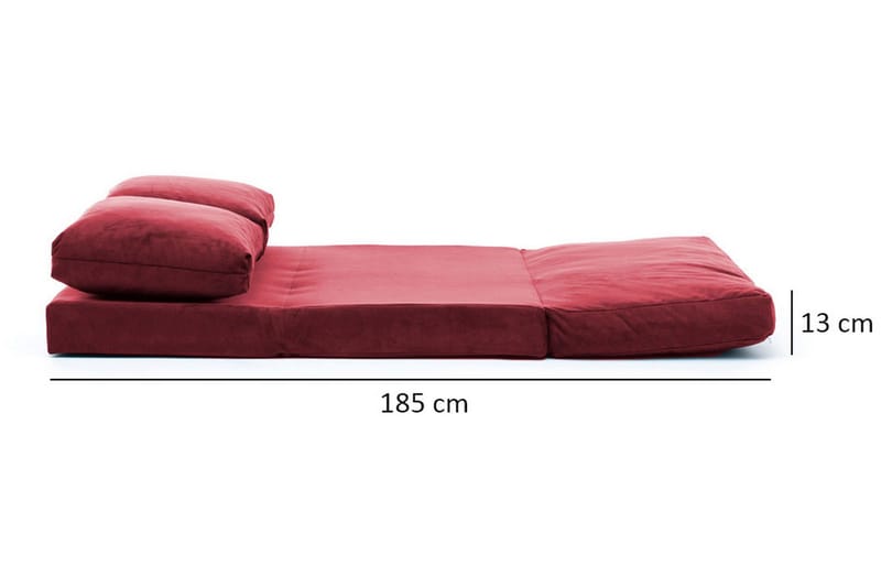 Maydena Sovesofa 2-Pers. 120x185 - Maroon - Møbler - Sofaer - Sovesofaer