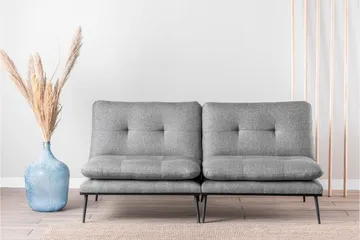 Mezonzo 2-personers Rektangulær Knappet Sovesofa i Stof med Metalben - Grå - Møbler - Sofaer - Sovesofaer