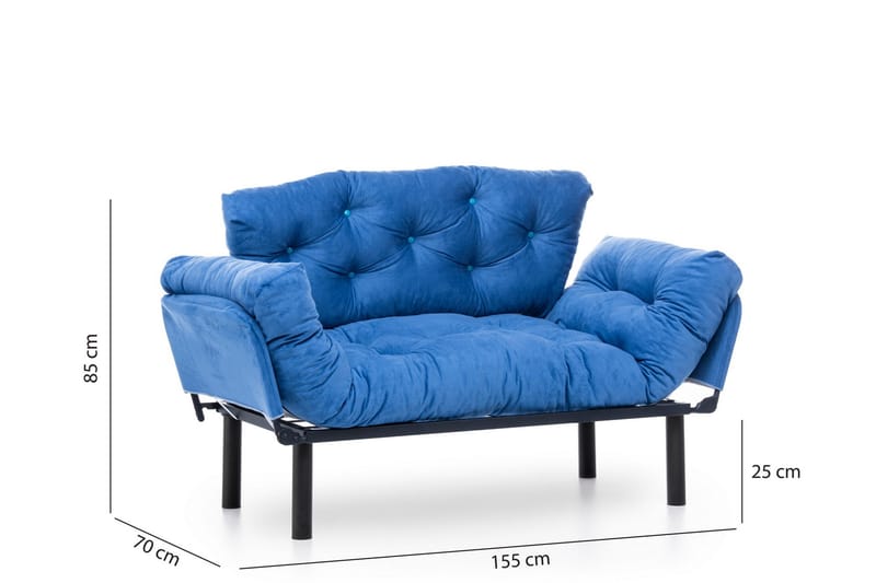 Mezonzo 2-Pers. Sovesofa - Blå - Møbler - Sofaer - Sovesofaer