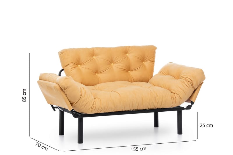 Mezonzo 2-Pers. Sovesofa - Gul - Møbler - Sofaer - Sovesofaer