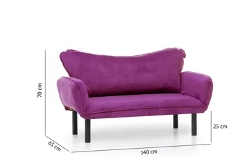 Mezonzo 2-personers Sovesofa 65x180 cm i Fløjl - Lilla - Møbler - Sofaer - Sovesofaer