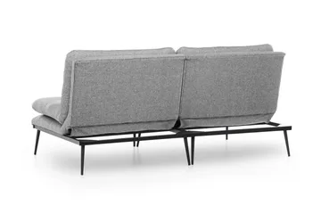 Mezonzo 2-personers Rektangulær Knappet Sovesofa i Stof med Metalben - Grå - Møbler - Sofaer - Sovesofaer