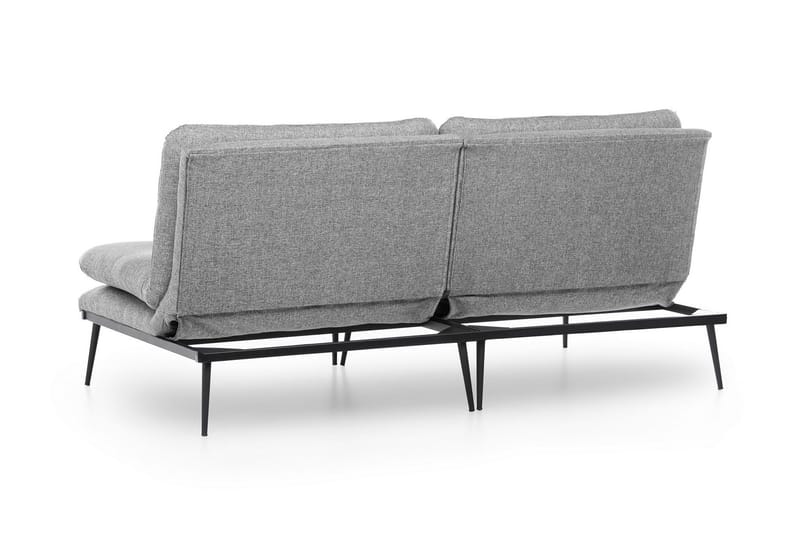 Mezonzo 2-personers Rektangulær Knappet Sovesofa i Stof med Metalben - Grå - Møbler - Sofaer - Sovesofaer