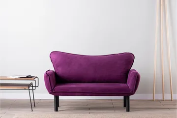 Mezonzo 2-personers Sovesofa 65x180 cm i Fløjl - Lilla - Møbler - Sofaer - Sovesofaer