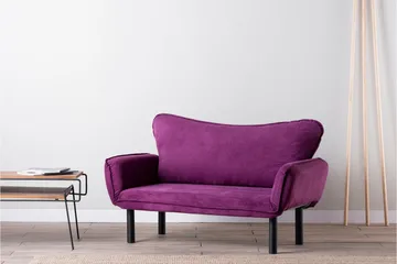 Mezonzo 2-personers Sovesofa 65x180 cm i Fløjl - Lilla - Møbler - Sofaer - Sovesofaer
