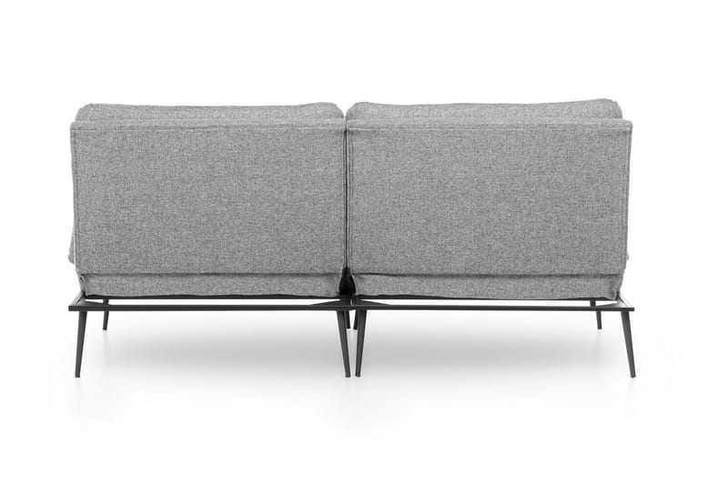 Mezonzo 2-personers Rektangulær Knappet Sovesofa i Stof med Metalben - Grå - Møbler - Sofaer - Sovesofaer